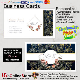 Tarjeta De Visita Personalizable Elegante Plantilla Floral 13