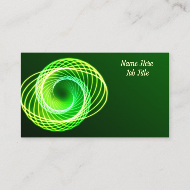 Tarjeta De Visita Personalizable espiral verde claro (Anverso)