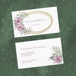 Tarjeta De Visita Personalizable floral rosa tropical