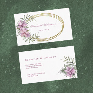 Tarjeta De Visita Personalizable floral rosa tropical