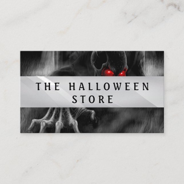 Tarjeta De Visita Personalizable Halloween Scary Skull (Anverso)
