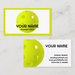 Tarjeta De Visita Personalizable lime verde pickleball realista