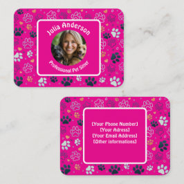Tarjeta de visita personalizable Mascota rosa