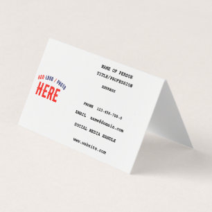 TARJETA DE VISITA PERSONALIZABLE MODERNO ESTILO BLANCO VERIFICADO MA