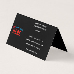 TARJETA DE VISITA PERSONALIZABLE MODERNO ESTILO NEGRO VERIFICADO MAR