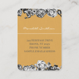 Tarjeta De Visita Personalizable Nombre Rosas Gold Moda Monograma Lu