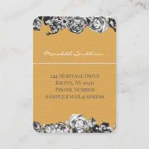 Tarjeta De Visita Personalizable Nombre Rosas Gold Moda Monograma Lu