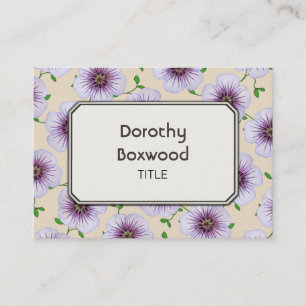 Tarjeta De Visita Personalizable púrpura azul botánico floral del