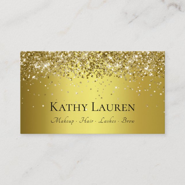 Tarjeta De Visita Personalizable Purpurina de lujo elegante (Anverso)