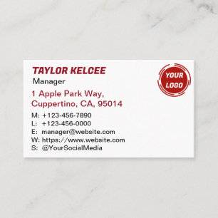 Tarjeta De Visita Personalizable rojo y blanco