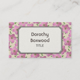 Tarjeta De Visita Personalizable rosado botánico floral del geranio