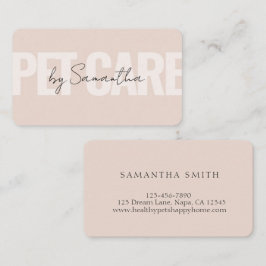 Tarjeta De Visita Personalizable Rubor Pink Pet Care Services Soft