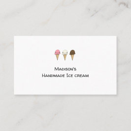 Tarjeta De Visita Personalizable simple artesanal de crema de hielo