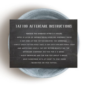 Tarjeta De Visita Personalizable Tattoo Instrucciones para el cuidad