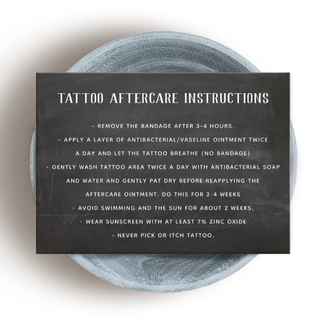 Tarjeta De Visita Personalizable Tattoo Instrucciones para el cuidad (Subido por el creador)