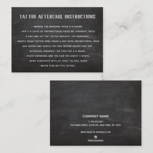 Tarjeta De Visita Personalizable Tattoo Instrucciones para el cuidad