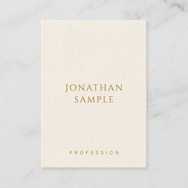 Tarjeta De Visita Personalizable Texto dorado elegante plantilla ver (Anverso)