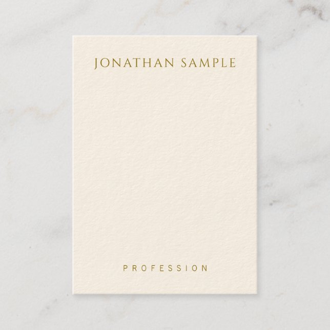 Tarjeta De Visita Personalizable Texto dorado elegante plantilla ver (Anverso)
