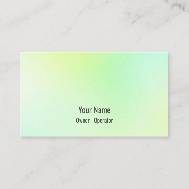 Tarjeta De Visita Personalizable verde amarillo suave (Anverso)
