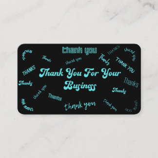 Tarjeta De Visita Personalizable Verde azulado/Negro Gracias