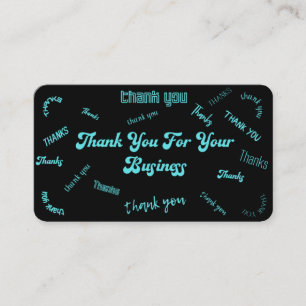 Tarjeta De Visita Personalizable Verde azulado/Negro Gracias