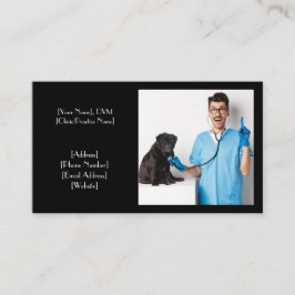 Tarjeta De Visita Personalizable Veterinario Negro