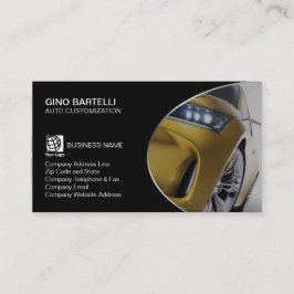 Tarjeta De Visita Personalización automática de automóviles amarillo