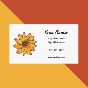 Tarjeta De Visita Personalización de la mano de girasol dibujada