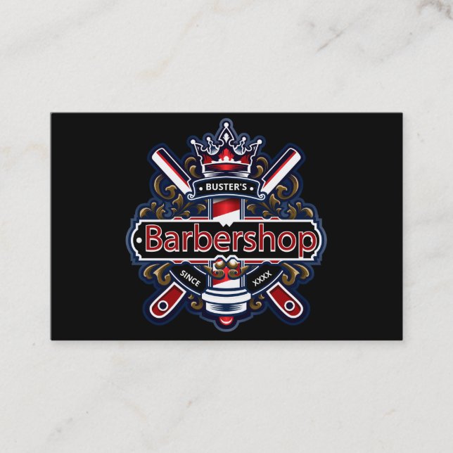 Tarjeta De Visita Personalización del barbero estadounidense (Anverso)
