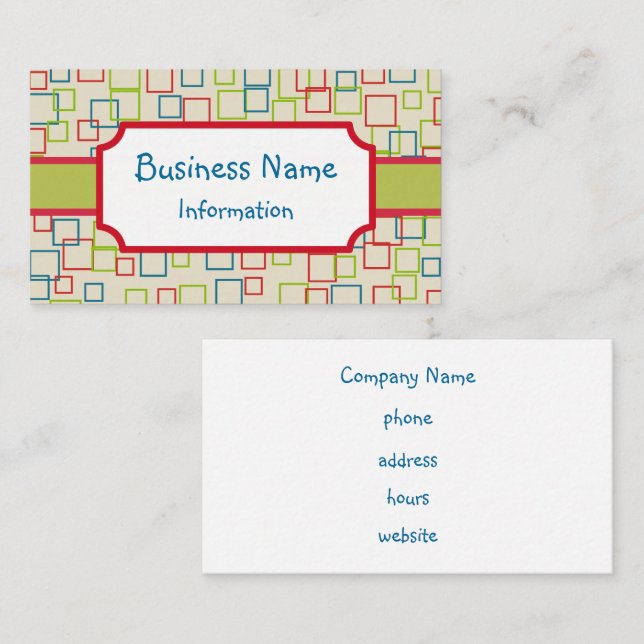 Tarjeta de visita personalizada alegre (Anverso / Reverso)