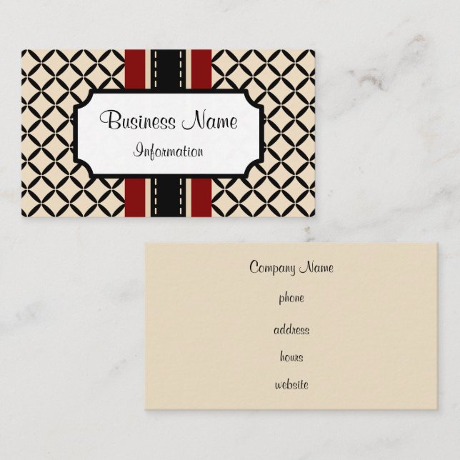 Tarjeta de visita personalizada Cream and Maroon (Anverso / Reverso)