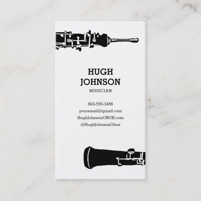 Tarjeta de visita personalizada de Oboe (Anverso)