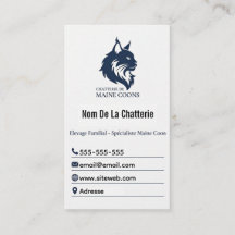 Tarjeta de Visita Personalizada Gatería Maine Coon