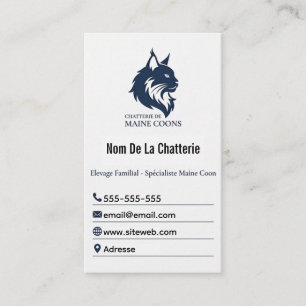 Tarjeta de Visita Personalizada Gatería Maine Coon