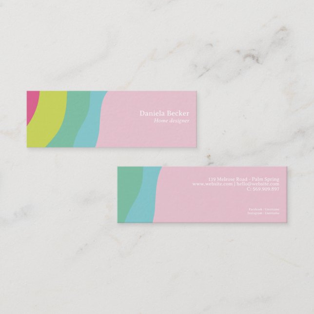 Tarjeta de visita personalizada moderna colorida r (Anverso / Reverso)