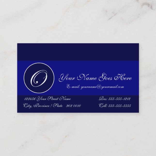 Tarjeta de visita personalizada O (Anverso)