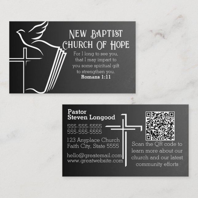 Tarjeta de visita personalizada para iglesia perso (Anverso / Reverso)