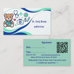 Tarjeta de visita personalizada para pediatra Mé