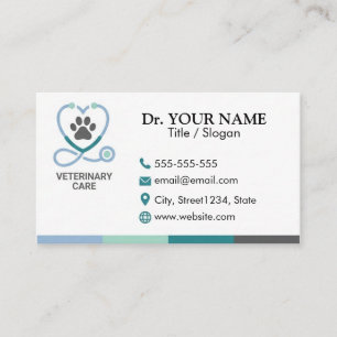 Tarjeta de visita personalizada para veterinarios
