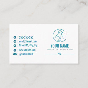Tarjeta de visita personalizada para veterinarios 