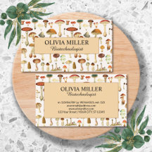 Tarjeta de visita personalizada Vintage Mushroom