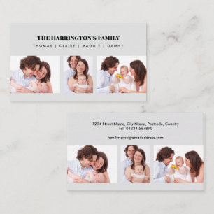 Tarjeta De Visita Personalizado 3 secciones Collage de fotos de fami