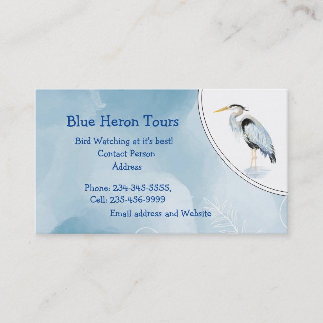 Tarjeta De Visita Personalizado acuarela Gran Perla Azul (Anverso)