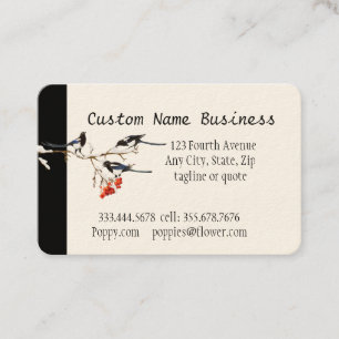Tarjeta De Visita Personalizado acuarela Magpie Jardín Aves Arte
