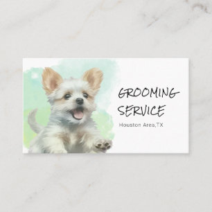 Tarjeta De Visita Personalizado Acuarela Mascota Perro Grooming - Gu