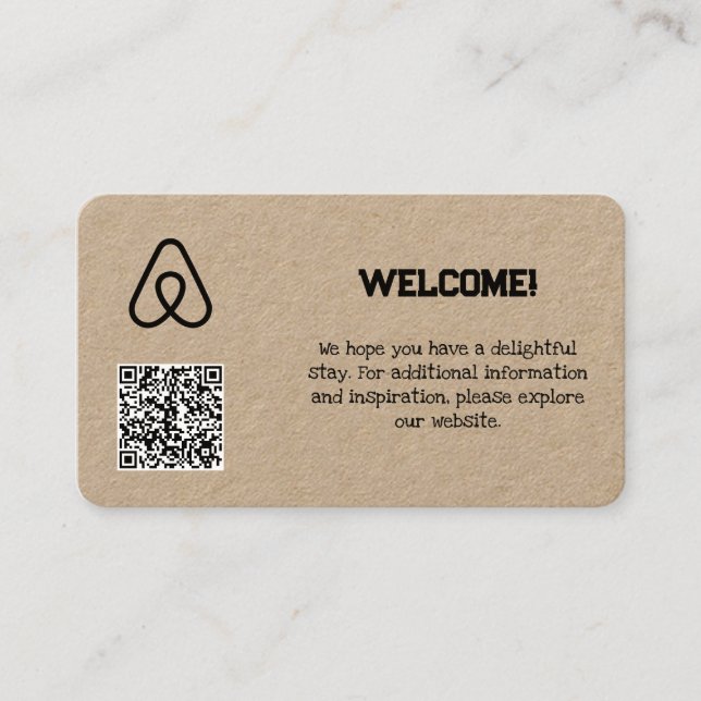Tarjeta De Visita Personalizado Airbnb QR (Anverso)