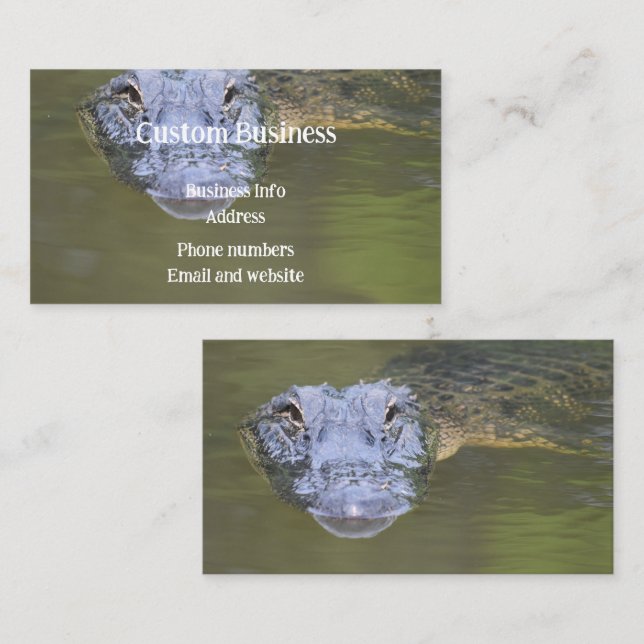 Tarjeta De Visita Personalizado Alligator Swamp Animal Wildlife Natu (Anverso / Reverso)