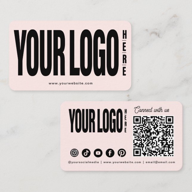 Tarjeta De Visita Personalizado Añadir el logotipo Conectar el códig (Anverso / Reverso)