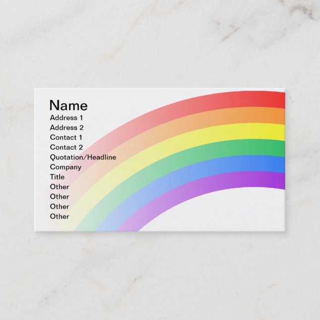 Tarjeta De Visita Personalizado arcoiris (Anverso)