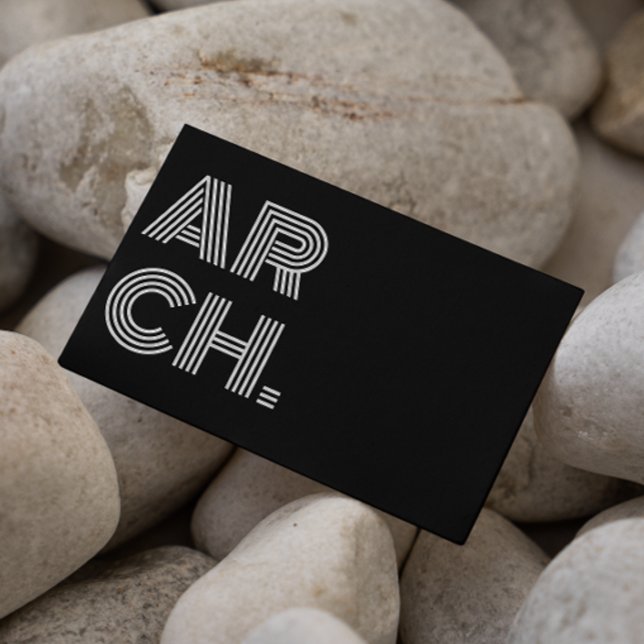 Tarjeta De Visita Personalizado Arquitecto Añade Tu Logo Blanco Y Ne (Architect Custom Add Your Logo Black And White Business Card)